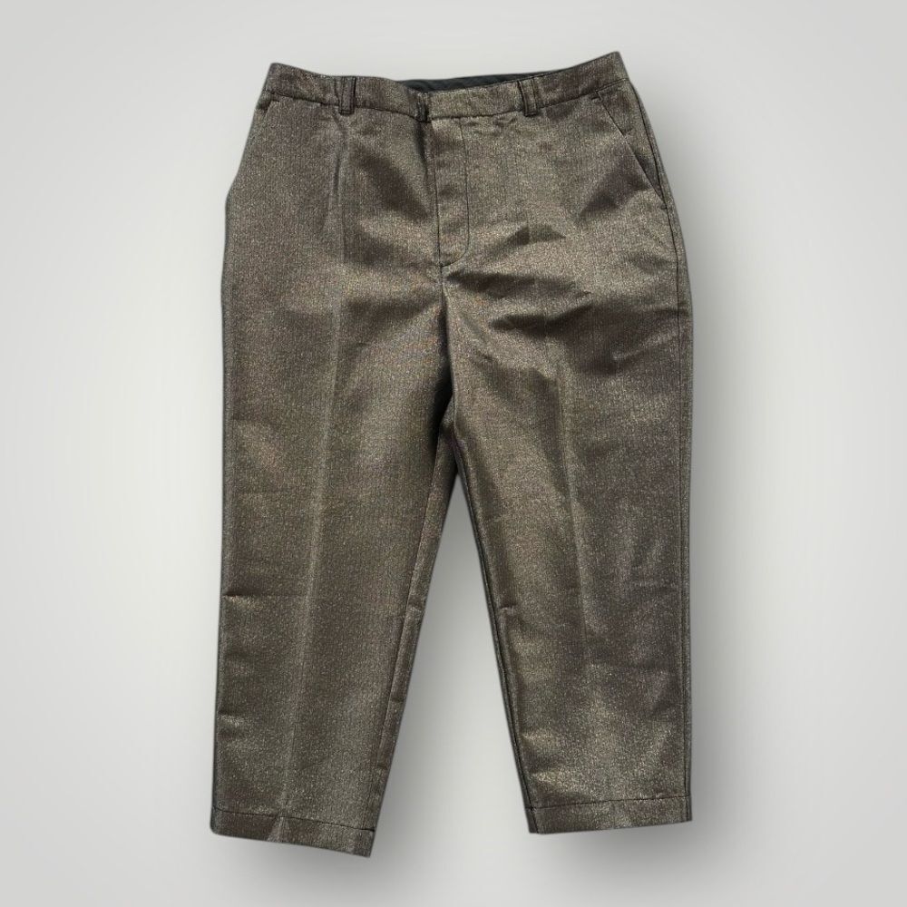 GAP Metallic Olive Cropped Dress Pants